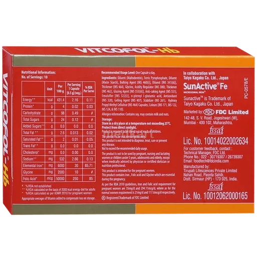 vitcofol hb capsule 10's